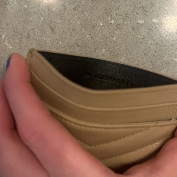 Yves Saint Laurent Tan Card Holder with Gold Logo - Picture 10 of 10